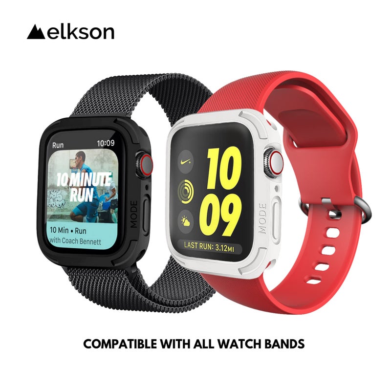 elkson Compatible with 44mm Apple Watch SE 3/2/1 Bumper Case, Quattro Series Rugged Case for iWatch Series 6 5 4, Military Grade Durable Protective Cover, Flexible Shockproof, Black - Image 4